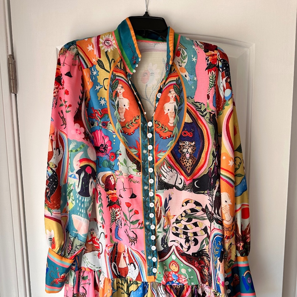 Vibrant print short dress